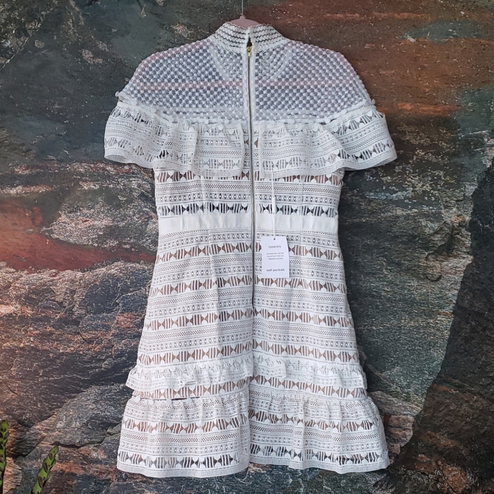 ❌SOLD❌NEW WITH TAGS Yoke Frill Mini Dress White - Picture 4 of 12